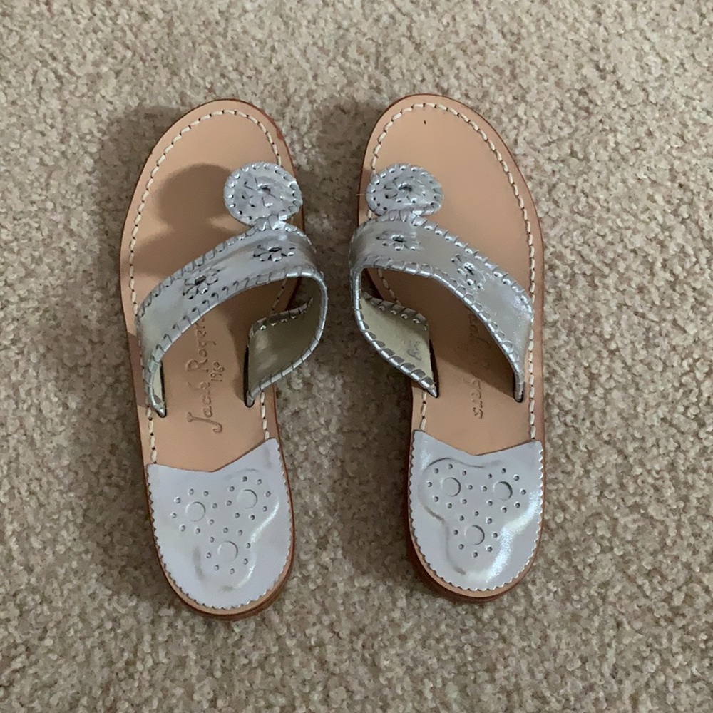 Never worn silver Jack Rodgers!